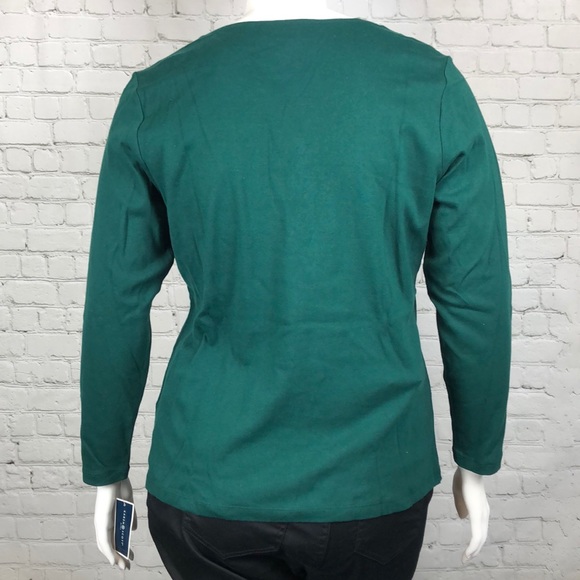 0X 2X Green Rhinestone Christmas Tree Holiday Xmas Top Plus Size - Picture 3 of 6